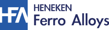 Logo spoločnosti Heneken Ferro Alloys s iniciálami 